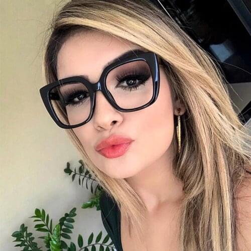Womens eyeglass frame 2020 New black Square glasses frame women Big glasses frame oversized Fashion Styles Acetate