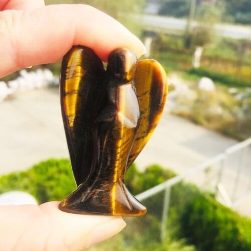 1PCS Natural Hand Carved quartz angels Crystal angels folk crafts for Healing Gifts