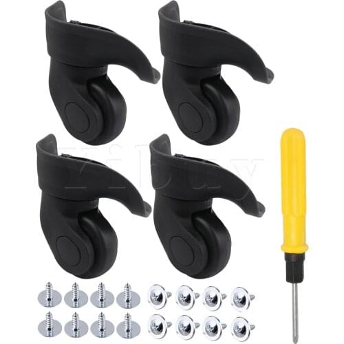 4 x Large Left&Right DIY Luggage Swivel Wheels Accessories Black W041