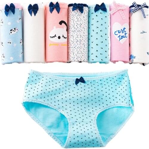 7Pcs/lot Cotton Sexy Panties Women Underwear Printed Briefs Sexy Lingeries Gril Shorts Underpants Girls Kawaii Panty New