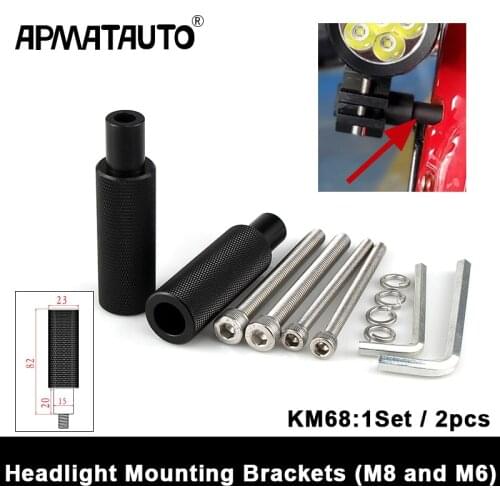 Apmatauto M8 M6 Bolt mini CNC Motorcycle Headlight Brackets Mount Bike Sport Tail Light Spotlight Bracket Post Support Base