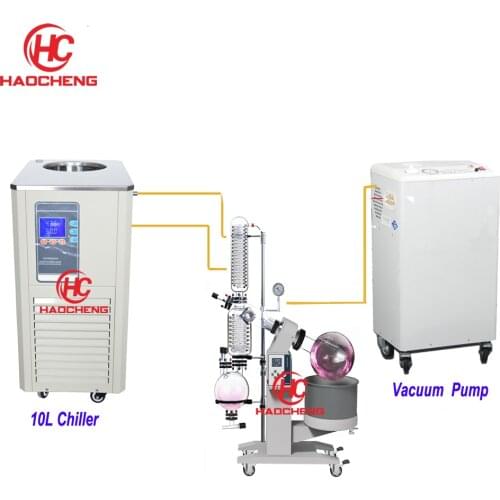 Free shipping 10L Electrical Lift Hemp Oil Distillatio Solvent Lab Rotovap with Chiller and Pump