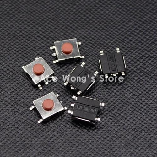 Free shipping 100PCS SMD 5Pin 6X6X3.1MM Red Tactile Tact Push Button Micro Switch Momentary
