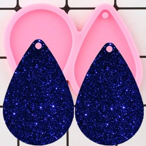 Shiny Water Drop Earring Silicone Mold Jewelry Making Epoxy Resin Molds Polymer Clay Pendant Decoration Keychain Charms Mould
