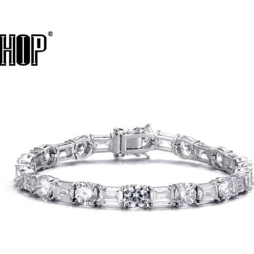 Hip Hop 7MM Iced Out Tennis Chain Copper AAA+ Cubic Zirconia Stones Bracelet For Women Men Jewelry