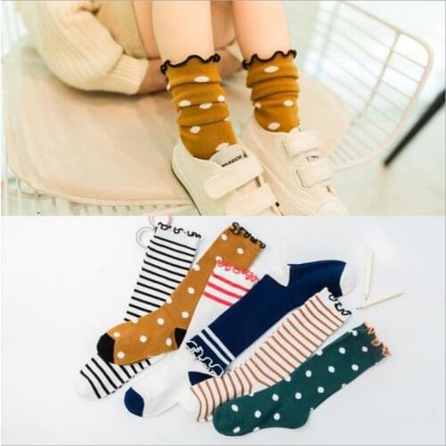 Childrens socks spring summer striped Tong pile socks knee-high socks kids Boy Girl LegWarmers Socks 0 to 6 Year Old