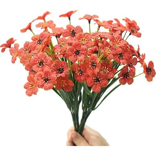 DIY Craft Wreath Fake Flowers Home Wedding Decoration Silk 6PCS Artificial Violet Look Realistic Party Beautiful Bouquet