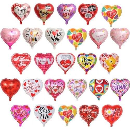 GIHOO 10PCS 18Inch Heart Shaped Balloons Wedding Decoration Aluminum Foil Balloons Inflatable Valentines Day Party Supplies