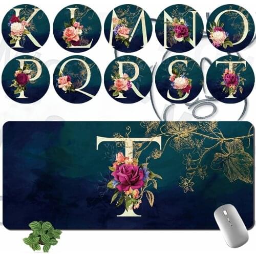 Smooth Computer Keyboard Mouse Mat PU Leather Antifouling Waterproof Letter Pattern Print Series Gaming mouse mat