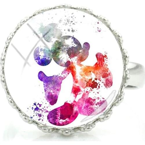 Disney Colorful Pattern Ring Classic Animation Character Ring Art Fashion Ring Jewelry Accessories Design Ring