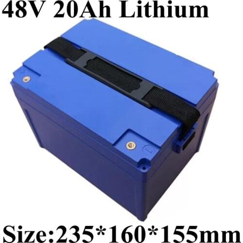 Scooter lithium battery 48v 20ah 13s cells 48v upgrade lead acid for EV motor rv 1000w 2000w bike power ebike case + 3A charger