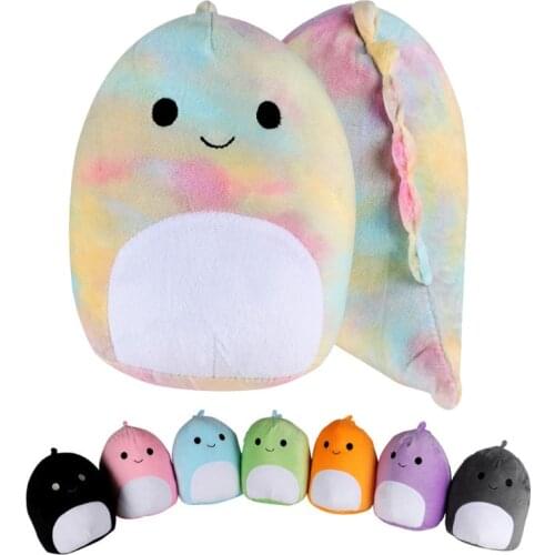 20cm Kawaii Rainbow Dinosaur Pillow Plush Toys Squish Stuffed Animal Soft Dino Plush Doll Anime Cushion Toy Gift For Kids Girls