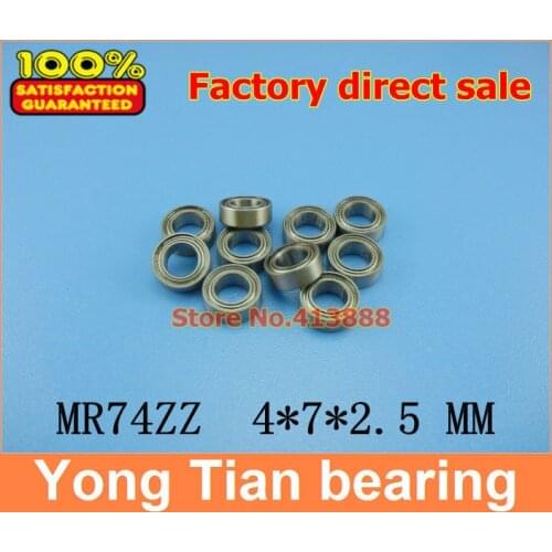 500pcs/lot free shipping Wholesale Double Shielded Miniature Deep Groove Ball Bearings MR74ZZ 4*7*2.5 mm