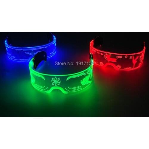 2021 Hot Fashion LED Light up Glasses Luminous Party Glasses Bar Glow Party Rave Costume Decoration Luminous Glasses