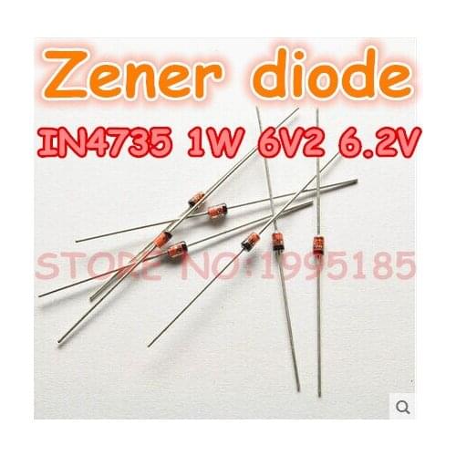 NEW 100pcs/lot IN4735 1W 6V2 6.2V 1n4735 4735 Zener diode