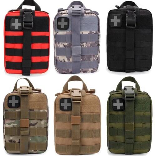 Outdoor EDC Detachable Molle Tactical Pouch Bag Emergency First Aid Kit Bag Travel Camping Hiking Climbing Medical Kits Bags