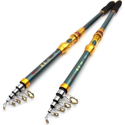 1.8M 2.1M 2.4M 2.7M 3.0M Portable Telescopic Fishing Rod Fishing Pole Travel Sea Fishing Spinning Rod