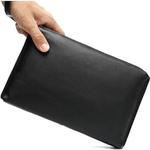 Genuine Leather Casual Men Clutch Bags Sheepskin Phone Wallet Coin Purse Credit Card Holder Business Small Bag for 7.9 Inch IPad