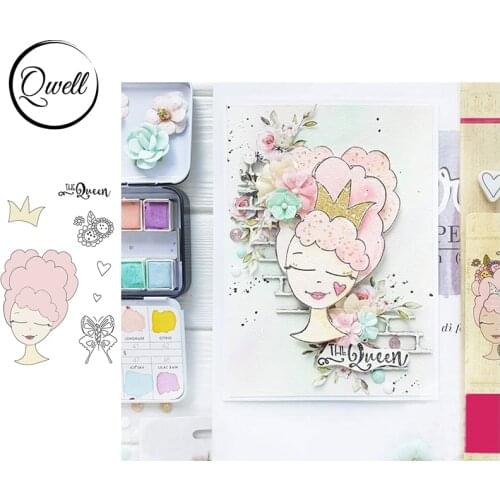 QWELL Clear Transparent Stamps Crown Girl Head Butterflies DIY Scrapbooking Paper Craft Cards 2021
