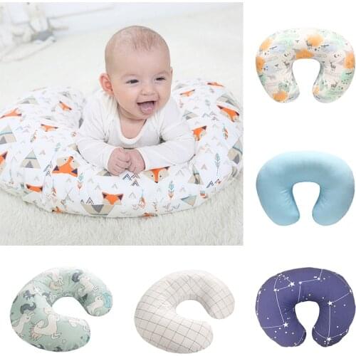 Newborn Baby U-Shaped Breastfeeding Pillow Case Cotton Nursing Pillow Cover Soft Printed Slipcover Feeding Waist Cushion Cover