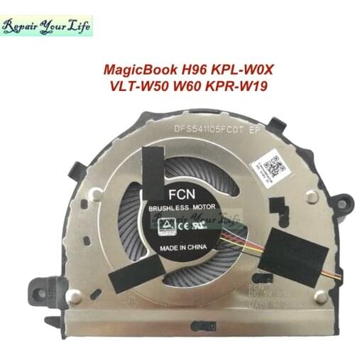 Laptop CPU Cooling Fan For MagicBook H96 KPL-W0X VLT-W50 W60 KPR-W19 Notebook PC Fans Cooler Radiator DFS541105FC0T 0FKHA0000H