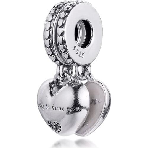Daughter & Mother-in-Law Split Dangle Charm Silver Spring Collection Pendant Bracelets Sparkling Beads for Jewelry Making