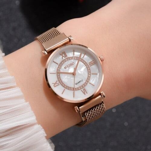 2021 Foreign Trade New Leisure Fashion Watch Jitter Network Red with Magnet with Female Watch Water Drill Roman Quartz Watch