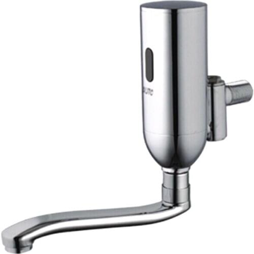 X7222B2 - Luxury Wall Mounted Chrome Color Brass Material DC6V Infrared Sensor Faucet