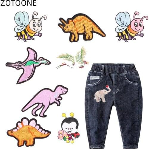 ZOTOONE Sew on Embroidered Patch for Jeans Pants Iron on Animal Patches for Clothing DIY Badge for Clothes Fabric Applique G
