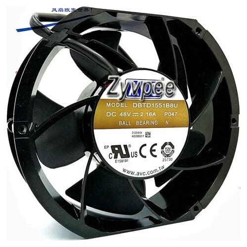 Zyvpee AVC DBTD1551B8U DC 48V 2.16A 172x51mm 4 wires 4 pins pwm 17CM axial fan
