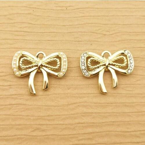 10pcs 16x20mm bowknot charm for jewelry making crafting fashion earring pendant necklace charm bracelet charms diy finding