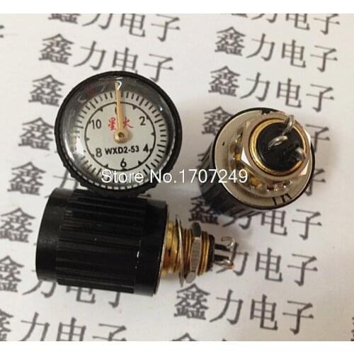10pcs/lot WXD2-53 pointer potentiometer 1K 2.2K 3.3K 4.7K 5.6K 6.8K 10K 15K 22K 33K 47K 1.6W Multiple Wirewound Potentiometer