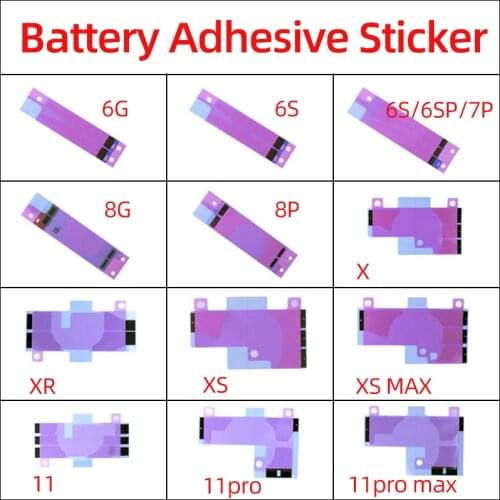 10PCS High Quality Battery Adhesive Glue For iPhone 12Mini 11 XSMax XR 8 7Plus 6S Anti-Static Built-in Heat Sink Sticker Tape