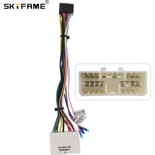 SKYFAME 16Pin Car stereo Wire Harness For Ssangyong Actyon Kyron Beat SparkMatiz Power cables