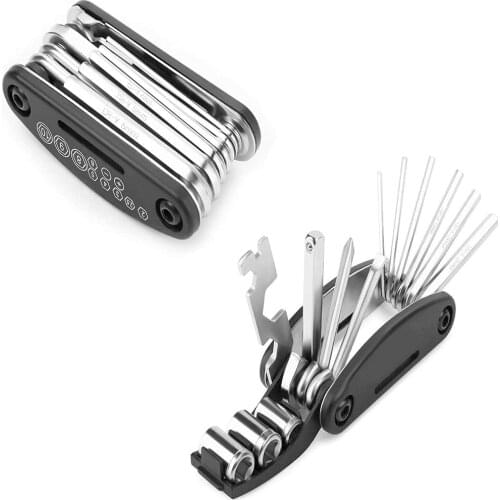 16-in-1 Multifunctional Bicycle Bicycle Riding Machinery Repair Tool Kit., Folding Metric Repair Tool Kit