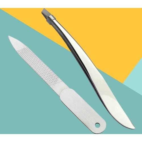 2Sizes Nail Files Tweezers Stainless Steel Hand Pedicure Care Professional Nail Tools Free Gifts