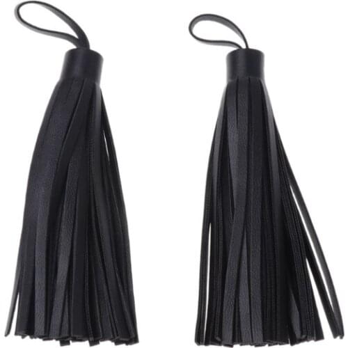 2x Fashion Casual Faux Leather Tassels Car Key Chain Phone Bag Pendant 12cm