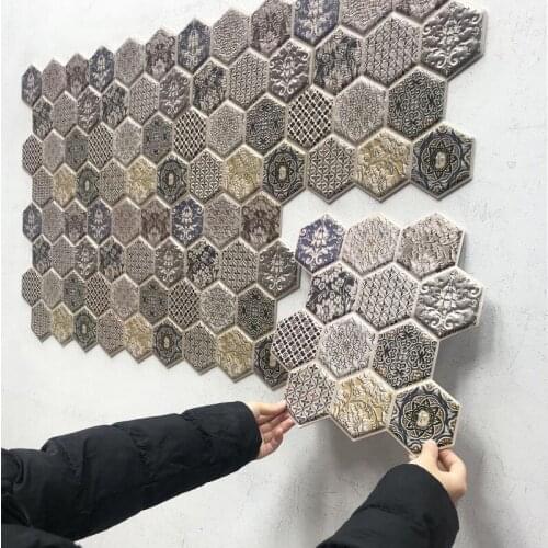 Retro 3D Stereo Wall Sticker Wallpaper Self-Adhesive Paper Renovation Moisture-Proof Oil-Proof Wall Decoration Sound Insulation