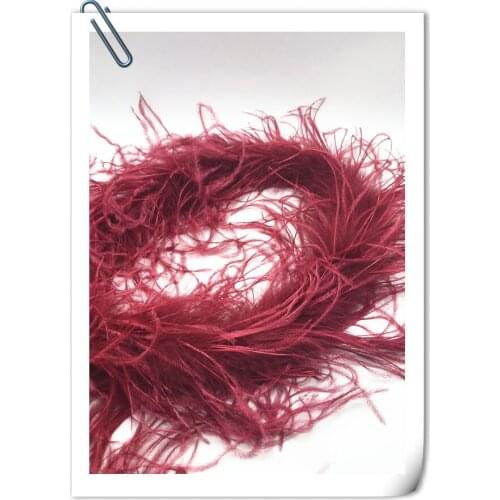 5pcs/lot 3layer Burgundy OSTRICH FEATHER BOA/scarf/strip feather boas natural ostrich plumes for Party/Costume/Shawl/Crafts