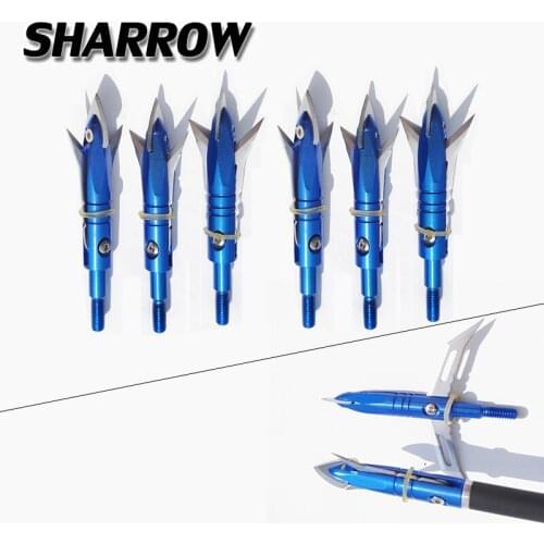 6/12/24pcs Hunting Broadheads 2 Blades Arrowhead 100Grain Arrow Point Target Shooting Screw Tips Accessories