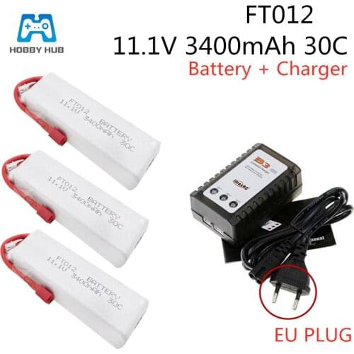 11.1V 3400mAh 30C FT012 battery Hobby Hub Rechargeable Lipo Battery For RC Boat Parts 3s 11.1v lipo battery 3400mAh