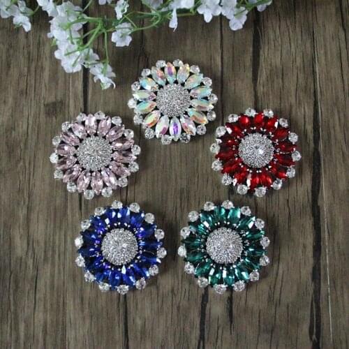 Free Shipping 10pcs/lot 2.1'' Rhinestone Buckle Applique for Wedding Gown Bridal Sash Evening Wear Shoe Buckle Button LSAP31201