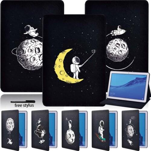 Tablet Case for Huawei MediaPad M5 Lite/M5/MediaPad T5 10 10.1/T3 10 9.6/T3 8 Inch Slim Leather Cover Case + Free Stylus