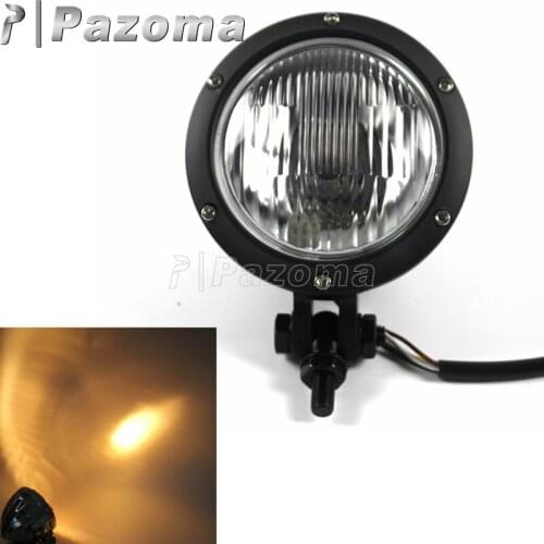 Black Clear Motorbike 4.5" Front Vintage Headlight Custom Head Lamp Streetfighter Universal for Harley Sportster Chopper Cruiser