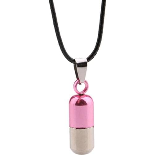 Delicate Pill Capsule / Perfume Bottle Design Titanium Steel Necklaces Pendants For Men Women Couples Creative Korean Necklace