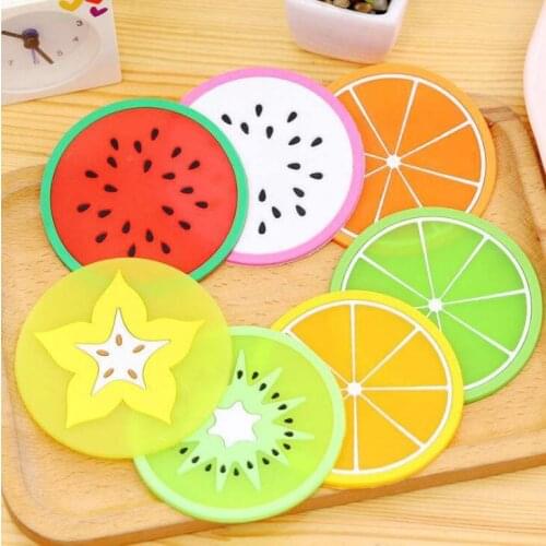 Fruit silicone Cup Mat Pads Coffee Mug Drink Coasters Dining Table Placemats Desk Accessories LX1431