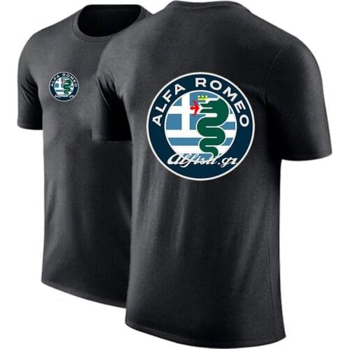 New Summer Alfa Romeo Logo Solid Color Customize Comfortable Cotton Hip Hop Tshirts Harajuku Casual Print Short sleeve