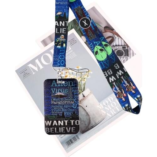 JY126 Cartoon Alien Neck Strap Lanyards Keychain Badge Holder ID Card Pass Hang Rope Lariat Lanyard Key Gifts Accessories