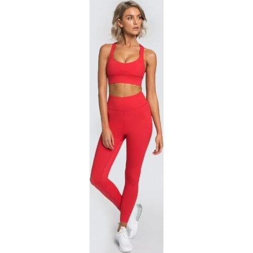 2Piece Sports Clothing Woman Sportwear Yoga sets Seamless Gym Set Crop Bra Pad Elastic high waist yoga pant Outfit Ropa de mujer
