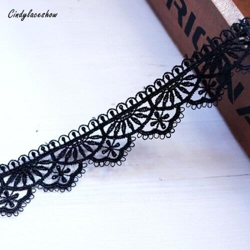 5 Yards 2.9cm Width Black Lace Trim Lace Applique Polyester for Clothes Home Textiles Apparel Sewing Lace Fabric Garment Decor